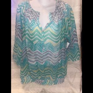 New York and company sheer blouse